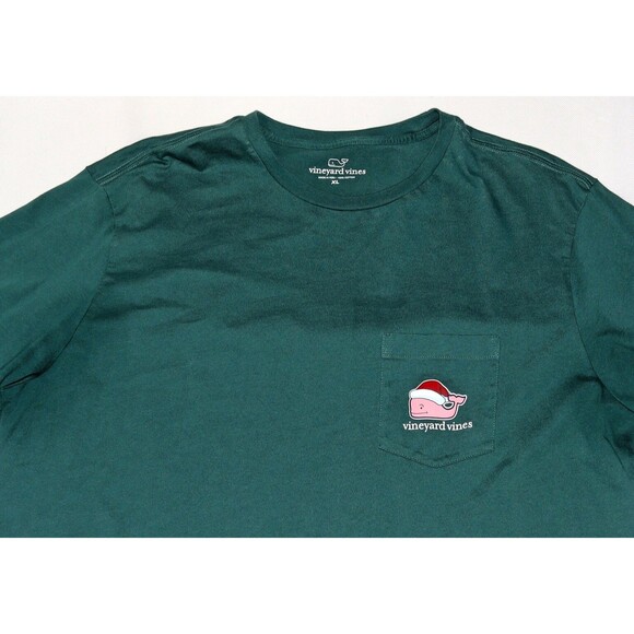 Vineyard Vines Charleston Green Santa Whale Men's Long Sleeve T Shirt Size XL - Picture 4 of 8